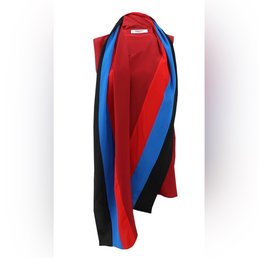 Givenchy 100% silk asymmetric scarf cape tank top 36 XS S